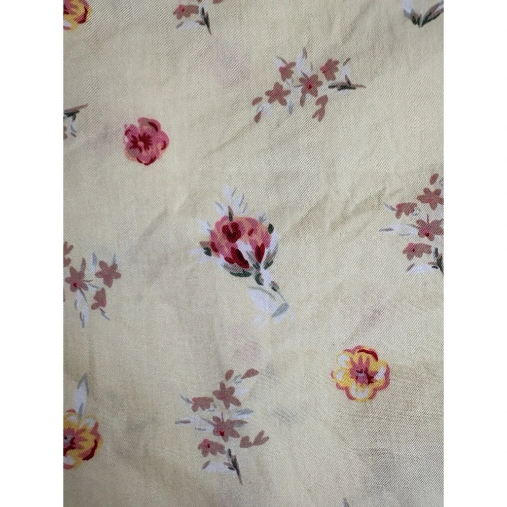 Boppy Pillow Replacement Cover Yellow Cotton With Pink Flowers Zipper‎ Closure